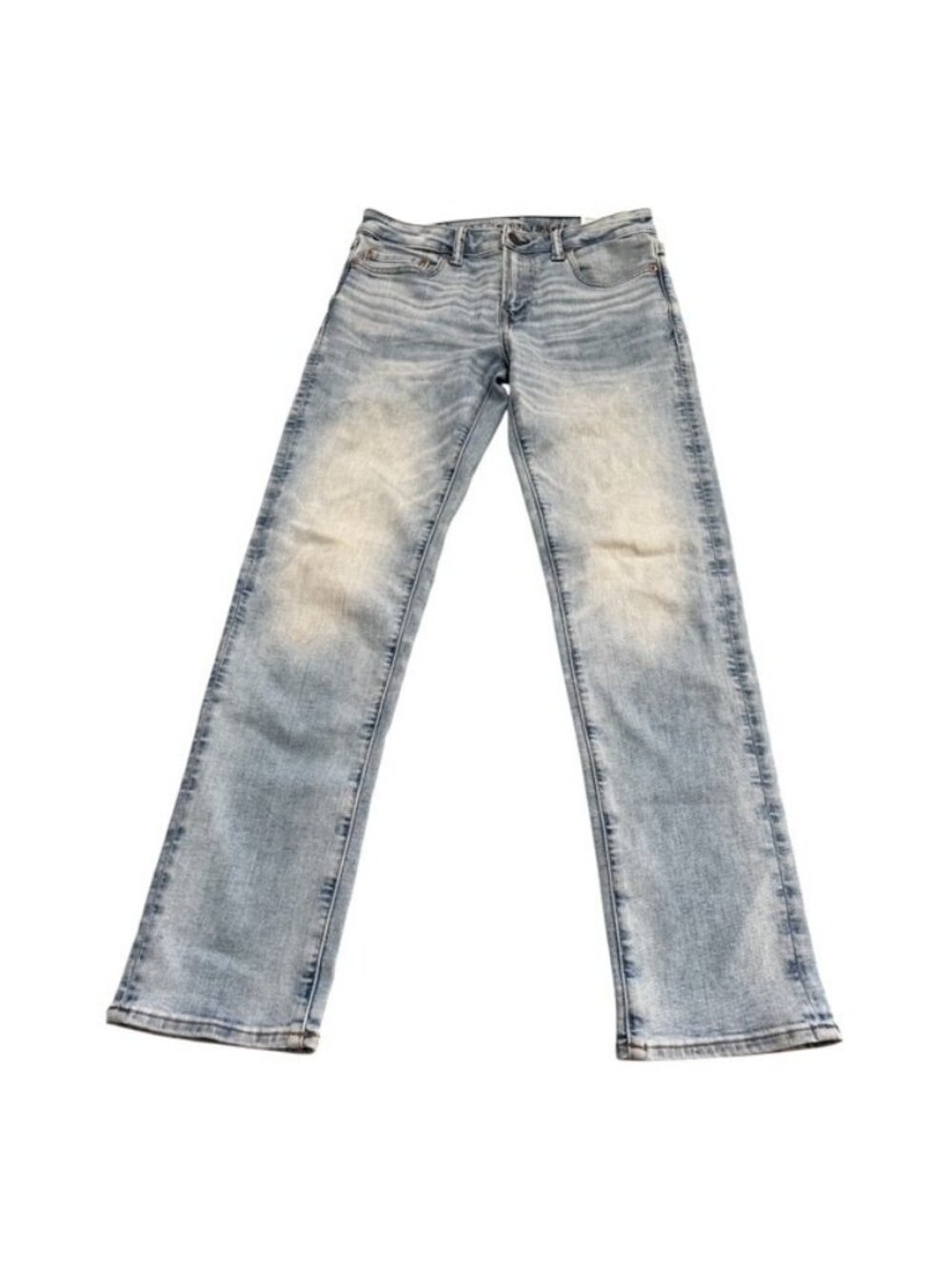 American Eagle AirFlex + Jeans 30x32 Light Wash Distressed Slim Straight Skyligh